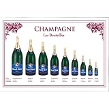 Champagne Henri Abele Various Bottle Sizes Label Kitchen Towel, French oversize wine steward towel