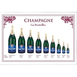 Champagne Henri Abele Various Bottle Sizes Label Kitchen Towel, French oversize wine steward towel