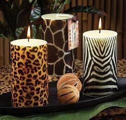 Safari Wild Animal Print Leopard Print Pillar Candle