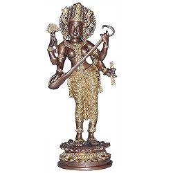 Religious Statues of Hindu Goddess Saraswati in Brass