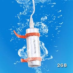 2GB Swimmer Waterproof Mp3 Player(Silver) + Earphones + Goggle Strap