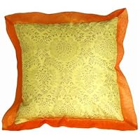 Pillow Decor - Bohemian Yellow Silk 16 x 16 Decorative Throw Pillow