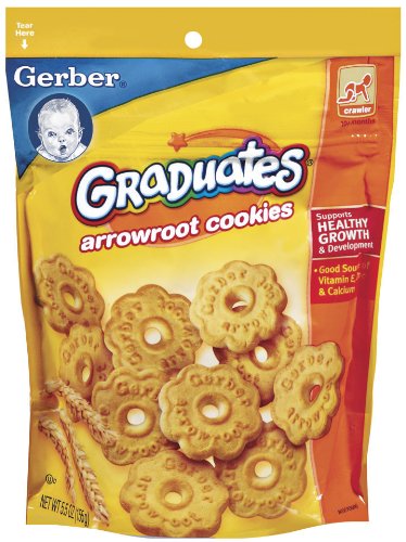 Gerber Graduates Cookies, Arrowroot Cookies, 5.5-Ounce Pouches (Pack of 6)