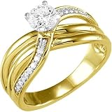 14K Yellow Gold Diamond Engagement Ring Semimount - 0.16 Ct. - DOES NOT INCLUDE CENTER STONE