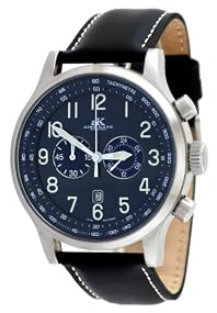 Adee Kaye #AK201-M Men's Aeromaster Leather Strap Oversized Chronograph Watch