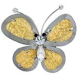 Jumbo Two Tone Studded Butterfly Brooches And Pins