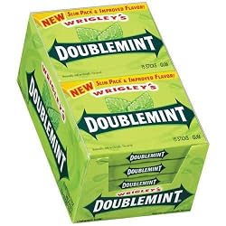 Wrigleys doublemint chewing gum, slim pack - 15 sticks/pack, 10 ea