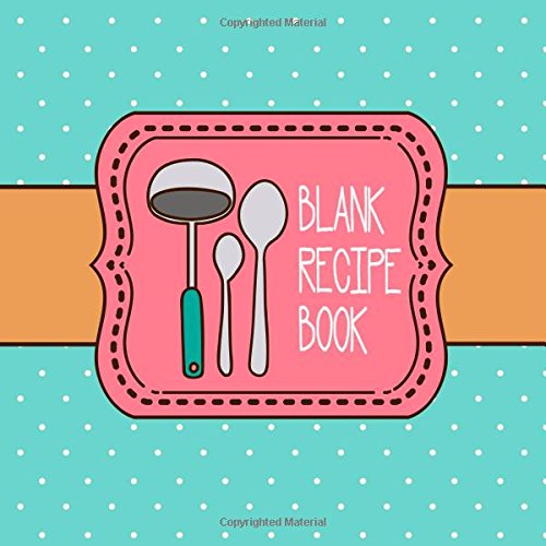 blank recipe book 100 page custom cookbook organizer journal 825 x 825 inches  blue