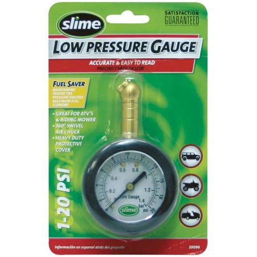 Slime 20096 Low Pressure Dial Tire Gauge 120 PSI
