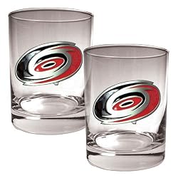 Carolina Hurricanes NHL 2pc Rocks Glass Set - Primary Logo by Great American Products