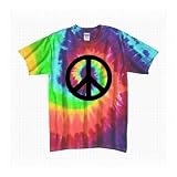 Tie Dye Mania Adult Classic Peace Sign Retro Swirl Tie-Dye Short Sleeve T-Shirt