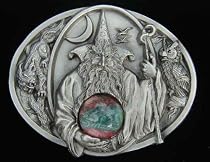 Wizard With Crystal Ball (Dragon In Crystal Ball) Belt Buckle