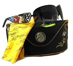 AUTHENTIC ED HARDY SUNGLASSES EHS 031 SKUNK BLACK TATOO
