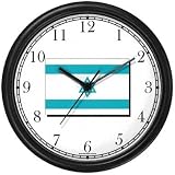 Flag of Israel No.1, Star of David or Mogen David Judaica Jewish Theme Wall Clock by WatchBuddy Timepieces (White Frame)
