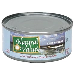Natural Value Tuna, Solid Albacore with Salt, 6-Ounce Cans (Pack Of 24)