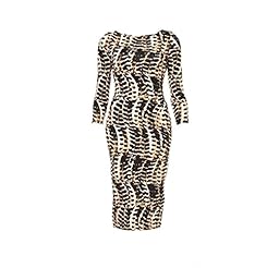 Sexy 3/4 Sleeves Knee Length Animal Print Leopard Print Zebra Print Bodycon Dress/Club Dress 