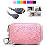 Camera Case for Sony Bloggie MHS-TS20 Full HD Touch Camera + Screen Protector + HDMI Mini Cable for Sony Bloggie (Nylon Pink)