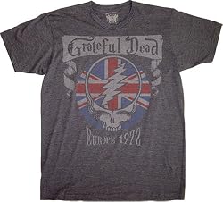 Grateful Dead Europe 1972 Charcoal Gray Mens T-Shirt Tee