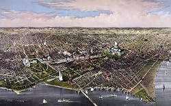 City of Washington Aerial View - Currier & Ives Lithograph, 1880 - 16x20-inch - Fine-Art-Quality Photographic Print of an Image from the Library of Congress Collection