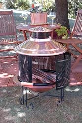 Solid Copper Small Chiminea Combo With Screen