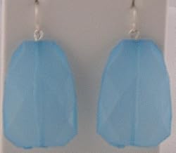 Blue Resin Diamond Cut Teabag Earrings