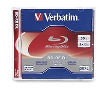 Verbatim 97536 50 GB 2x Blu-ray Double Layer ReWritable Disc BD-RE DL, 1-Disc Jewel Case