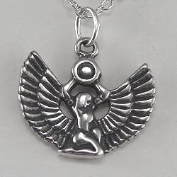 Egyptian Goddess Isis in Sterling Silver Pendant
