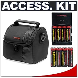 Deluxe Accessory Kit with Precision Design Padded Carrying Case + Charger with 8 AA Rechargeable Batteries for Kodak EasyShare Z712 IS, Z812 IS, Z885, Z915, Z980 & Z1285 Digital Cameras
