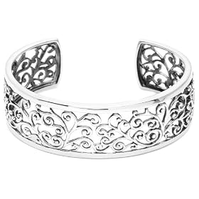 Sterling Silver Filigree Cuff Bracelet, 6.5