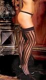 Thigh Hi Stocking Black Stripe Hosiery EROTIC