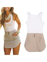 Sleeveless Cocktail Chiffon/Linen/Polyester/Spandex Summer Party Dress/Mini Dress 