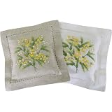 Mimosa Florals Hand Embroidered lavender sachet