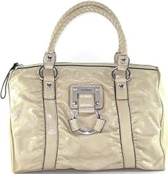 Guess Koi Handbag in Stone (Woven Handles) (GUESS HANDBAGS, PURSES, BAGS)