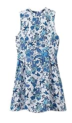 Sleeveless General Print Round Neck Knee Length Summer Vintage Lace Bodycon Dress 