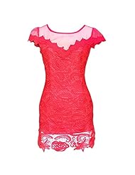 Sexy Cocktail Above the Knee Short General Print Organza Sheer Lace Club Dress/Party Dress/Mini Dress 