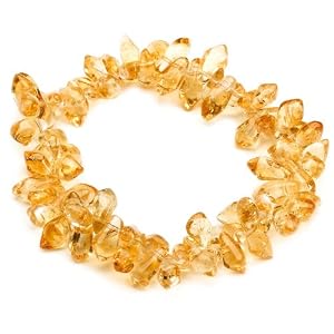 6x12mm Citrine Free-Form Bead Stretch Bracelet, 7.5