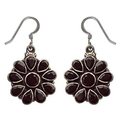 Beautiful Earrings Silver Onyx Gemstone Jewelry 1.5 inches (erg039)
