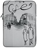 13 inch Caf&eacute; in Paris Silver Gray Notebook Laptop Sleeve Bag Carrying Case for Apple MacBook 13" and 13 inch Computer