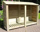 from Charmed Wood Heavy Duty, Treated, Rustic, Hand-Made Log Store, Garden Storage
