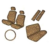 11 Pieces Safari Animal Print Auto Interior Gift Set - 2 Leopard Low Back Front... by BK