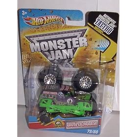2011 HOT WHEELS 1:64 SCALE GRAVE DIGGER TRAVEL TREADS TATTOO MONSTER JAM TRUCK. #79/80