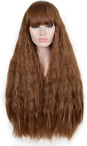 Andao 36Inch Long Afro Wave Big Wig For African Womens Fashion Party wigs (Brown)