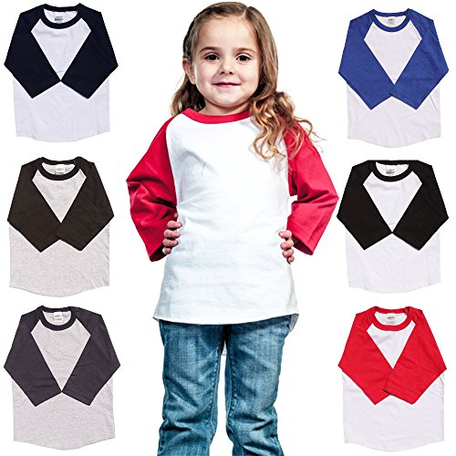 Kids Raglan T Shirts 3/4 Baseball Sleeves Baby