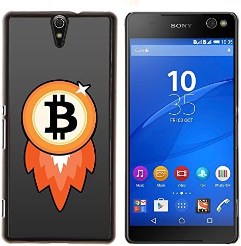 /Skull Market/ - Bitcoin Chip Money Rocket For Sony Xperia C5 Ultra - Hand Painted Custom Luxury Cover Case -