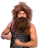 Brown Pre-Historic Beard and Wig Set