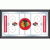 NHL Chicago Blackhawks Framed Hockey Rink Mirror - 15Lx26W