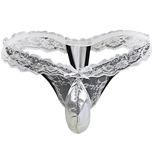Yizyif sissy pouch panties crossdress lace bikini brief…