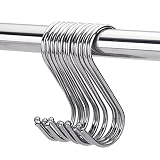 Daixers 10 Pack All-powerful Scarf Apparel Punch Cup Bowl Kitchen S Shaped Silver Tone Polished Iron Plating Hanging Hooks for Bathroom,bedroom,office (Large)