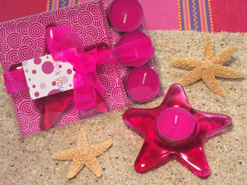 Glass Starfish Candle Holder (Set of 18) - Wedding Favors