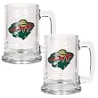 Minnesota Wild 2pc 15oz Glass Tankard Set- Primary Logo NHL Hockey